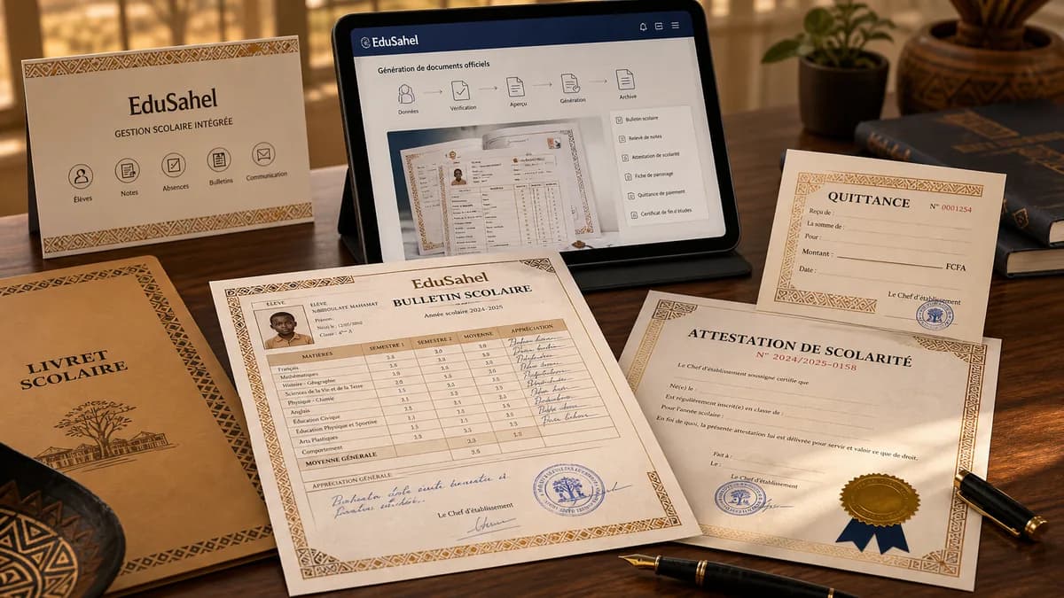 Documents scolaires et bulletins EduSahel